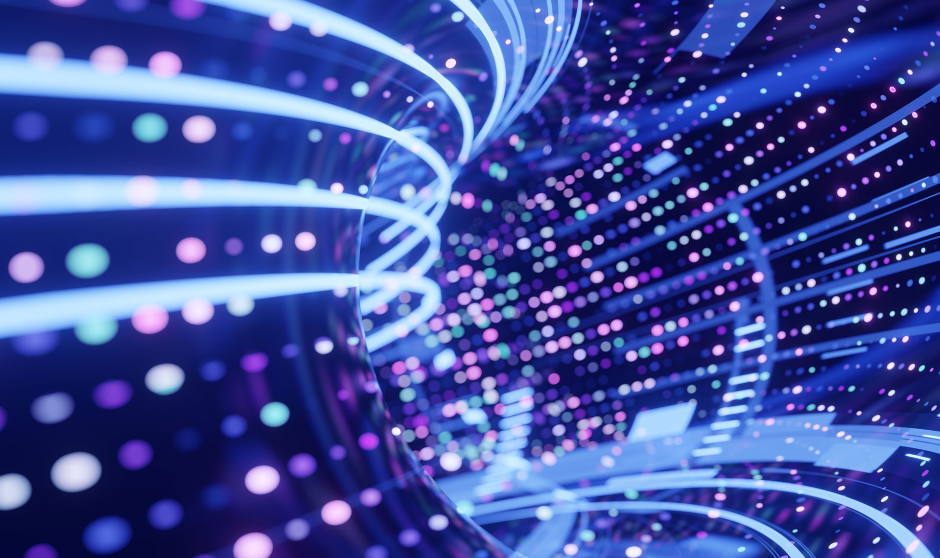 Data tunnel with binary code