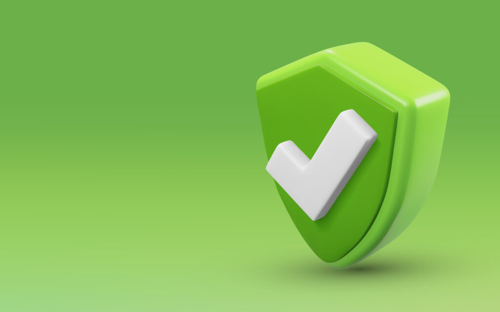 Green shield icon with a white checkmark, symbolizing compliance and data security in IT asset disposition and lifecycle management.