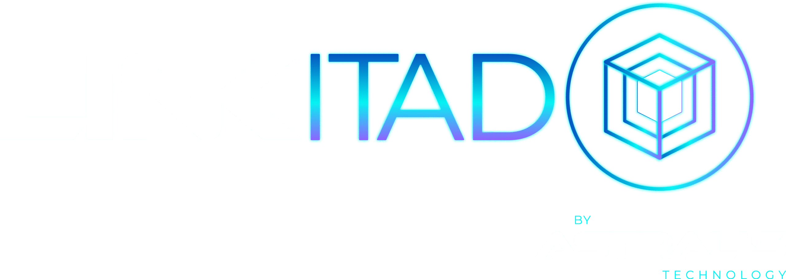 1566 AST LinkIITAD Branding LinkITAD logo by Astralis Technology, featuring modern typography and a stylized cube design, representing secure IT asset disposal and data destruction services for partners.