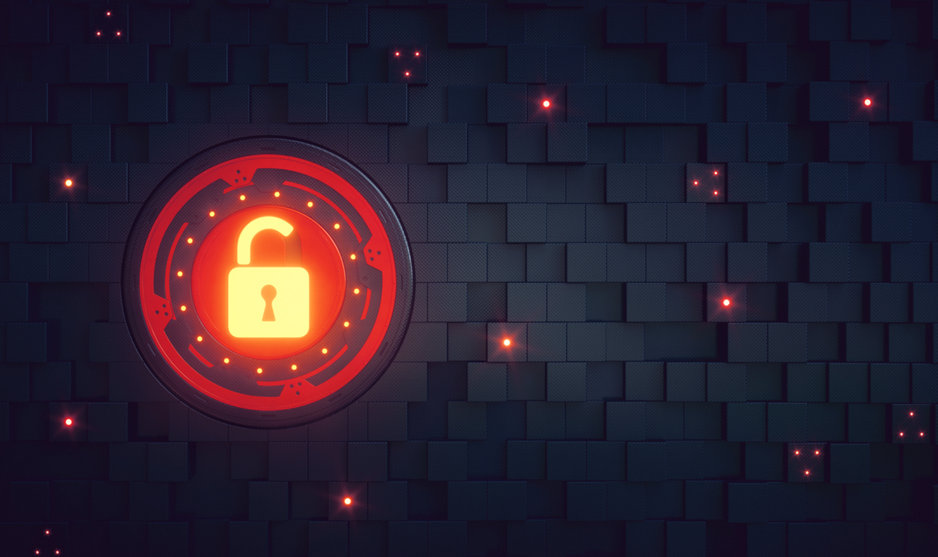 Red security padlock symbolising ITAD cybersecurity risks and the importance of choosing secure IT asset disposal providers