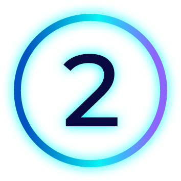 Icon with the number two in a blue circular design, representing Astralis Technology's secure IT asset disposal process.