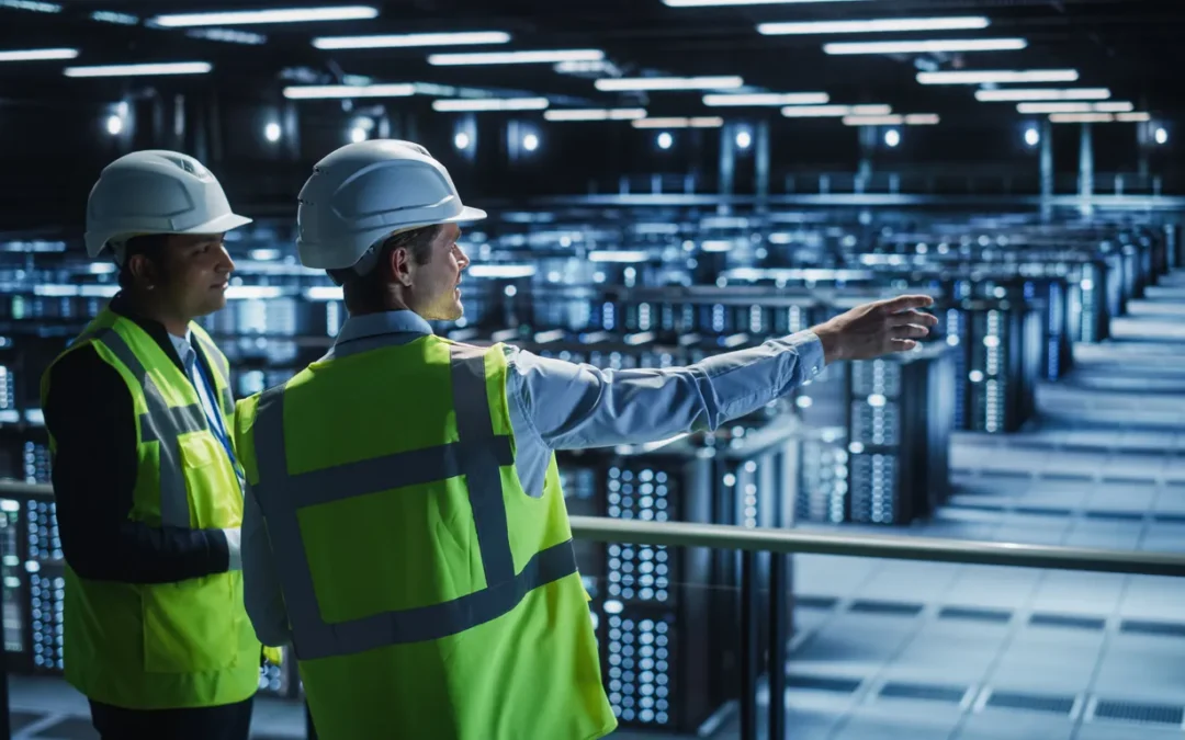 Engineers assessing a data centre environment ahead of a secure relocation and server decommissioning project.