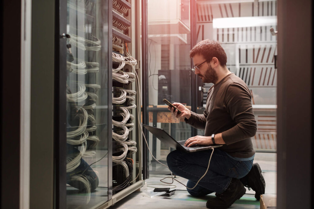 IT engineer auditing enterprise server infrastructure as part of a technology refresh and IT lifecycle management programme.