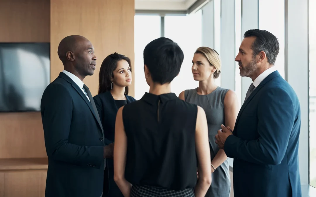 Senior legal and technology leaders discussing a technology refresh programme within a modern law firm.